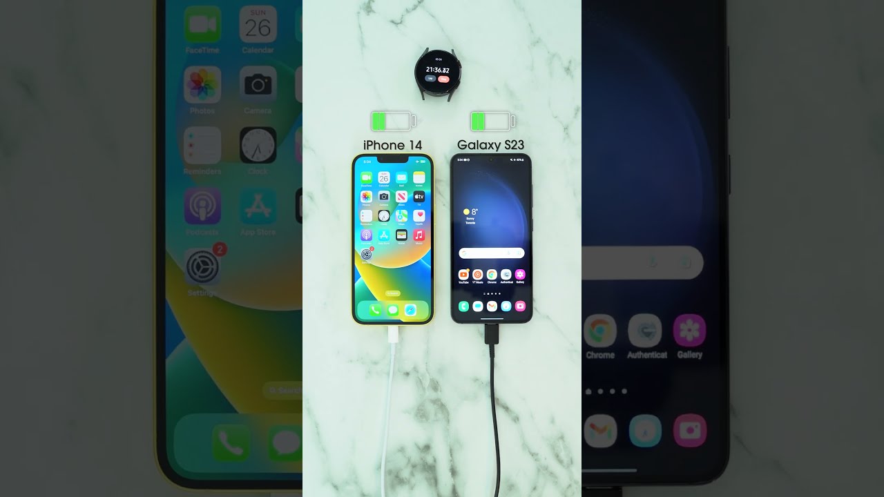 Samsung Galaxy S23 vs iPhone 14 Charging Test!🪫🔋